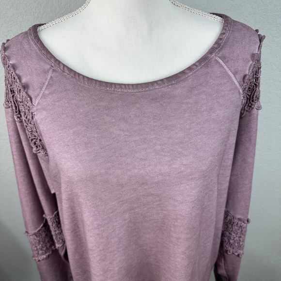 Knox Rose, XXL Sweatshirt Crochet Detail Dusty Purple NWOT - Picture 7 of 15